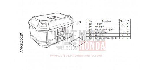 KIT,TOP BOX(58L) CRF1100D2N de 2022